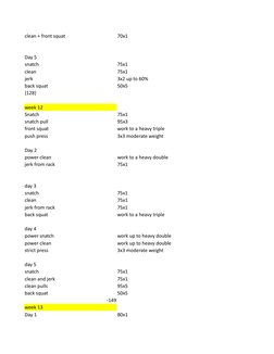 12-Week Olympic Weightlifting Program | PDF | Sports