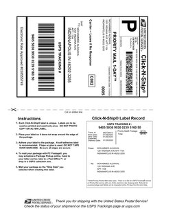 P
Cut on dotted line.
Instructions 
 
Click-N-Ship® Label Record  
Electronic Rate Approved #038555749
Thank you for shipping