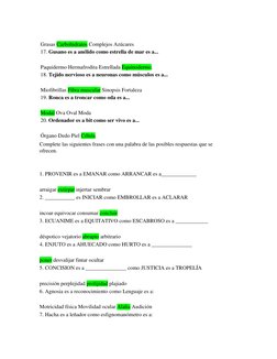 Grasas Carbohidratos Complejos Azúcares  
17. Gusano es a anélido como estrella de mar es a...  
 
Paquidermo Hermafrodita