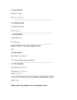 5. 3 6 11 18 27 38  
 
50 | 52 | 51 | 54 | |  
 
* +3 +5 +7 +9 +11…  
 
 
6. 3 9 10 30 31 93 94  
 
282 | 28 | 268 | 281 | |