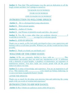 Anchor 1:  True that! This performance was the spot-on dedication to all the 
tough women out there. Let’s pledge to ourselve