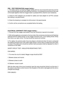 Electrical Continuity Testing Procedures | PDF | Technology & Engineering