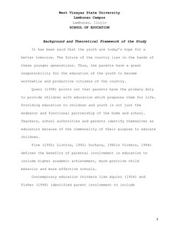 West Visayas State University  
Lambunao Campus 
Lambunao, Iloilo 
SCHOOL OF EDUCATION 
 
3 
 
 
Background and Theoretical F