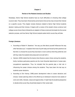 9 
 
Chapter 2 
Review of the Related Literature and Studies 
Nowadays, Senior High School students have so much difficulties