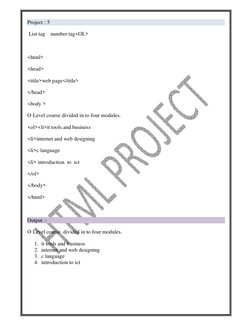 NIELIT O Level HTML Project Guide | PDF | Html | Html Element