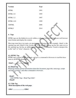 NIELIT O Level HTML Project Guide | PDF | Html | Html Element