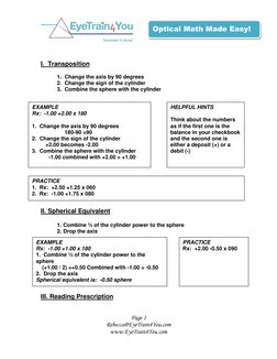Optics Expression In Math Example Optical Math: Transposition & Equivalents | PDF | Optics | Atomic