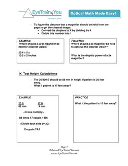 Optical Math: Transposition & Equivalents | PDF | Optics | Atomic