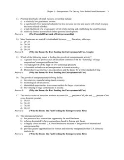Chapter 1 – Entrepreneurs: The Driving Force Behind Small Businesses    31
13. Potential drawbacks of small business ownershi