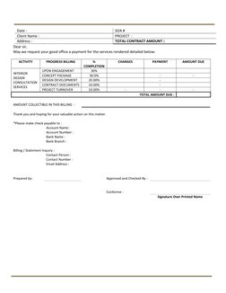 Progress Billing Invoice Template | PDF