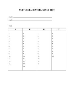 Culture Fair Intelligence Test Form | PDF | Computers