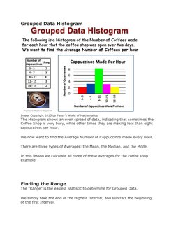 Grouped Data Histogram 
  (http://passyworldofmathematics.com/Images/pwmImagesSix/GroupedMeanMedianModeThree550x406JPG.jpg)
I