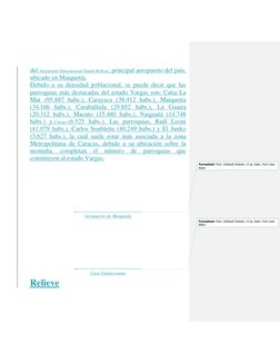 del Aeropuerto Internacional Simón Bolívar, principal aeropuerto del país, 
ubicado en Maiquetía. 
Debido a su densidad pobla