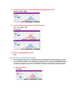 8. ¿Cuánto es el valor de z al colocar 0.0055 del lado izquierdo de la curva? 
R= P( Z= -2.543) = .0055 
 
 
9. ¿Cuál es el i