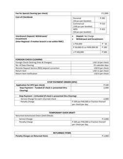 DBP Account Requirements and Fees | PDF | Deposit Account | Financial ...