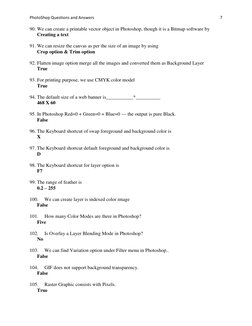 Question. Answer Using Photoshop Photoshop Exam Questions & Answers Guide | PDF | Adobe Photoshop | Imaging