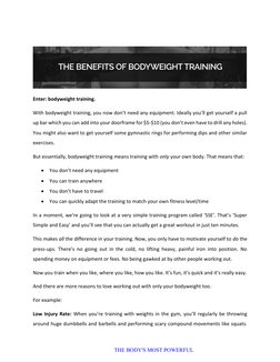 Enter: bodyweight training. 
With bodyweight training, you now don’t need any equipment. Ideally you’ll get yourself a pull