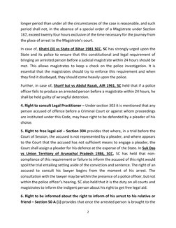 Rights of Arrested Persons in CrPC | PDF | Plea | Arrest