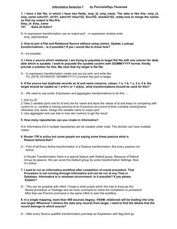 Informatica Senarios-1        by PenchalaRaju.Yanamala
1. I have a flat file, in which