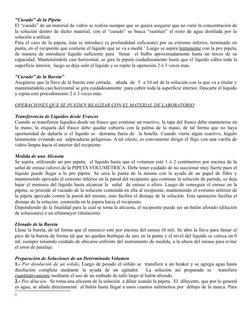 "Curado" de la Pipeta
El “curado” de un material de vidrio se realiza siempre que se quiera asegurar que no varíe la concentr