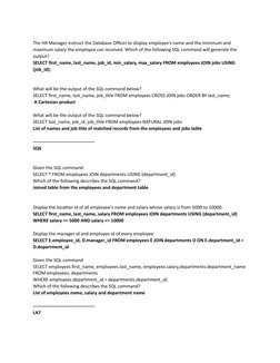 SQL Queries for Employee and Department Data | PDF | Databases ...