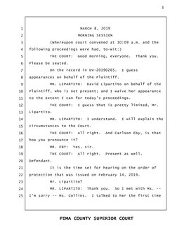 MARCH 8, 2019 
MORNING SESSION 
(Whereupon court convened at 10:09 a.m. and the 
following proceedings were had, to-wit:) 
TH