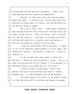 on Wednesday and met with her yesterday.  I had a very 
long meeting with her, entered my appearance.  
She was, at that time