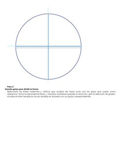 Paso 2 
Usando guías para dividir la forma 
Selecciona las líneas horizontal y vertical que acabas de trazar junto con las