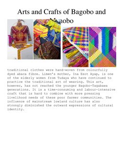 Bagobo and Manobo Arts and Crafts | PDF | Textiles | Embroidery
