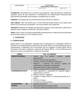 LOGO EMPRESA 
SA-01 PLAN HCCP  
NOMBRE EMPRESA O RAZON SOCIAL 
Versión: Uno (1) 
Página 3 de 11 
 
Transparente: Característi