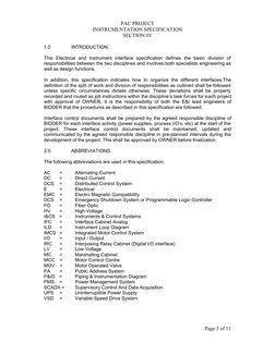 PAC PROJECT
INSTRUMENTATION SPECIFICATION
SECTION-IV
Page 3 of 11
1.0 
INTRODUCTION
This Electrical and Instrument interface