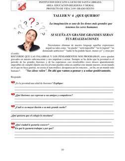 Proyecto de Vida para Sexto Grado | PDF