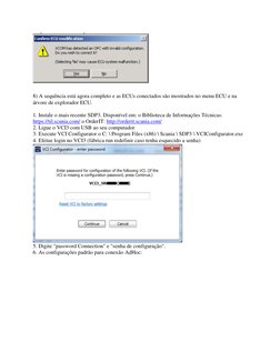 8) A sequência está agora completo e as ECUs conectados são mostrados no menu ECU e na 
árvore de explorador ECU. 
 
1. I