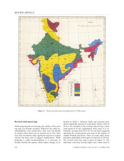 REVIEW ARTICLE 
CURRENT SCIENCE, VOL. 96, NO. 7, 10 APRIL 2009 
920
Figure 11. Design wind speed map with updated data at 45