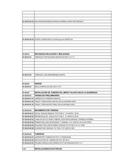 01.06.02.02.02 ENCOFRADO\DESENCOFRADO NORMAL MURO REFORZADO
01.06.02.02.03 ACERO CORRUGADO fy=4200 kg/cm2 GRADO 60
01.06.03
R
