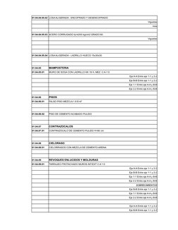 01.04.04.05.02 LOSA ALIGERADA - ENCOFRADO Y DESENCOFRADO
Viguetas
losa
01.04.04.05.03 ACERO CORRUGADO fy=4200 kg/cm2 GRADO 60