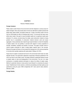 CHAPTER II 
Review of Related Literature 
Foreign Literature 
Plastic waste is silent threat to the environment and their d
