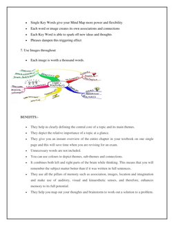  
Single Key Words give your Mind Map more power and flexibility 
 
Each word or image creates its own associations and con