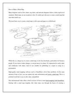 How to Make a Mind Map 
Many diagrams such as flow charts, org charts, and network diagrams follow a fairly rigid set of 
sta