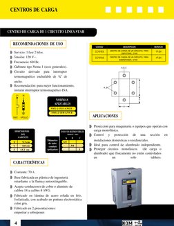 CODIGO 
DESCRIPCION 
SERVICIO 
CC101ES 
CENTRO DE CARGA DE UN CIRCUITO, PARA 
EMPOTRAR, STAR 
1F-2H 
CC101SS 
CENTRO DE CARGA