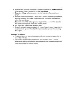  
When access to private information is closed, boundaries are thick boundaries. 
When access is open, boundaries are thin b