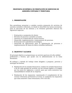 Propuesta de Asesoría Contable y Tributaria | PDF | Estado financiero ...