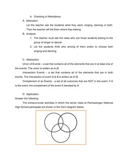 Union and Intersection of Events Lesson Plan | PDF