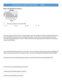 6TH GRADE DATA MATH STUDY GUIDE        NAME_______ 
Refer to the histogram for questions 3. 
 
 
 
 3. 
How many calculator