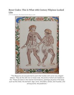 Boxer Codex: 16th Century Filipino Illustrations | PDF