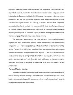 2 
 
majority of students surveyed started smoking in their early teens. The survey had 2,932 
respondents aged 13, from twel