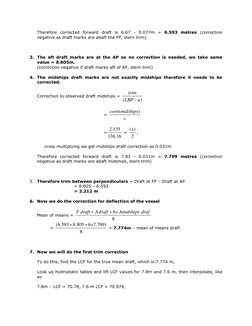 Draft Survey Calculation Example | PDF