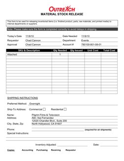 Material Release Form Template | PDF | Supply Chain Management | Business