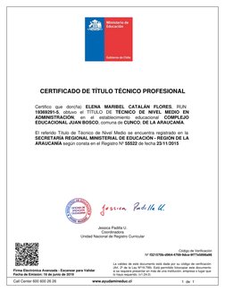 Jessica Padilla U.
Coordinadora
Unidad Nacional de Registro Curricular
Firma Electrónica Avanzada - Escanear para Validar 
Fe