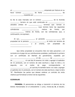 a) ___________________________________ amparado por factura en su
favor  número  ____________  de  fecha  ___________________